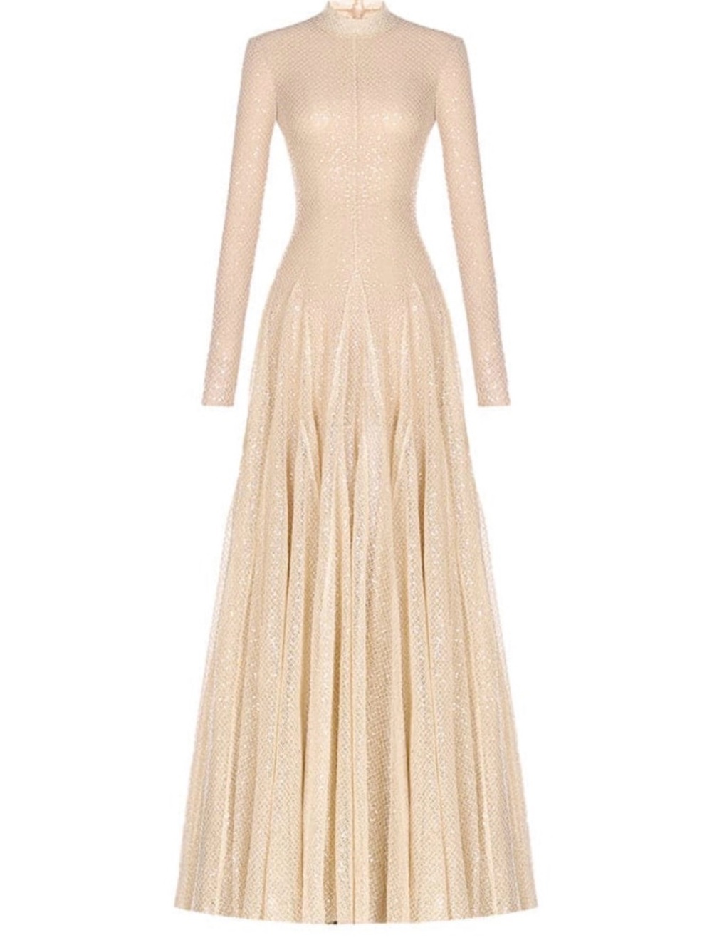 Cult MIA, Monstand inspired Erytheia Gown,Champagne Maxi Evening Dress